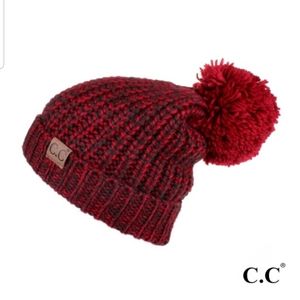 **C.C.Beanie Chunky Knit Beanie w/Pompom